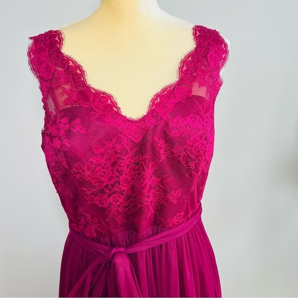BHLDN Hitherto Sz14 Samantha Purple Lace Chiffon Maxi Dress Bridesmaids Formal - Picture 8 of 12